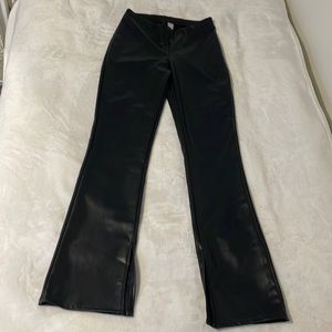 BLACK FAUX LEATHER PANTS - SIZE 4